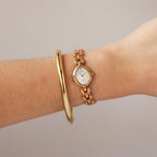 Vintage Seiko Exceline Oval Pearl Gold Watch