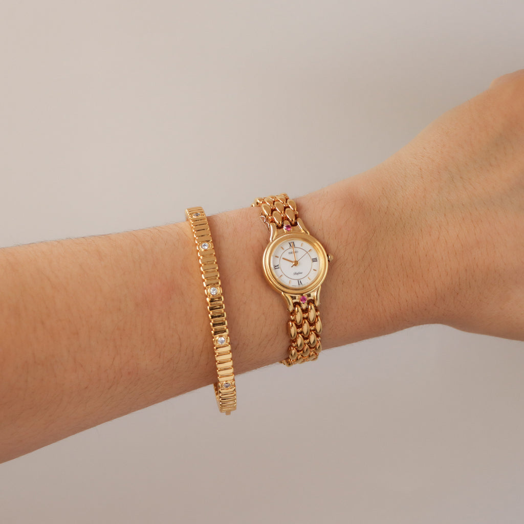 Vintage Seiko Belfina Ruby Gold Watch