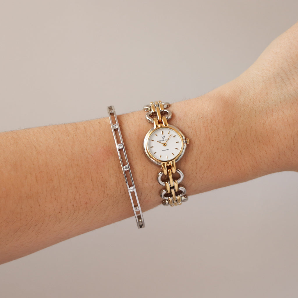 Vintage Valentino Vasari Round Two Tone Watch