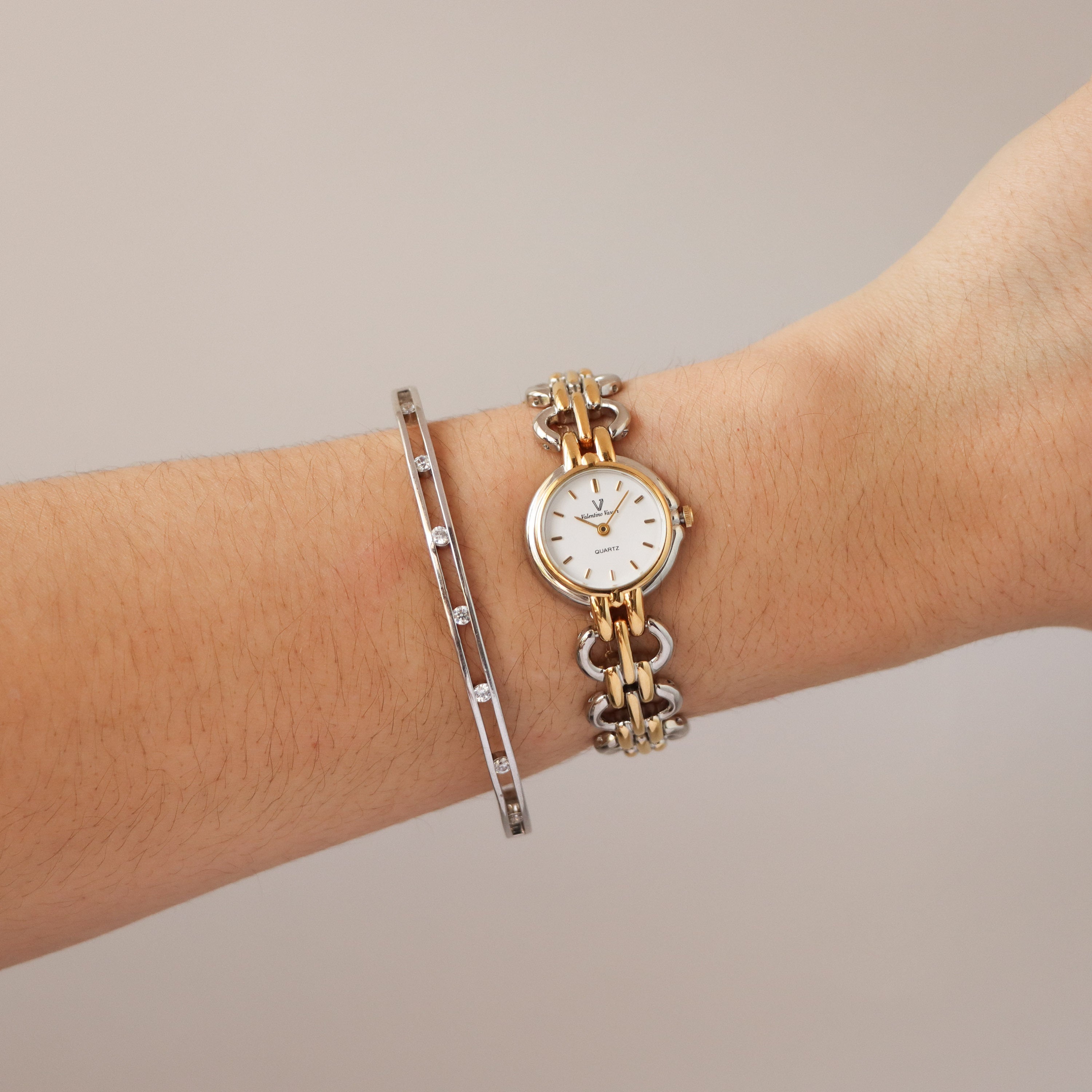 Vintage Valentino Vasari Round Two Tone Watch