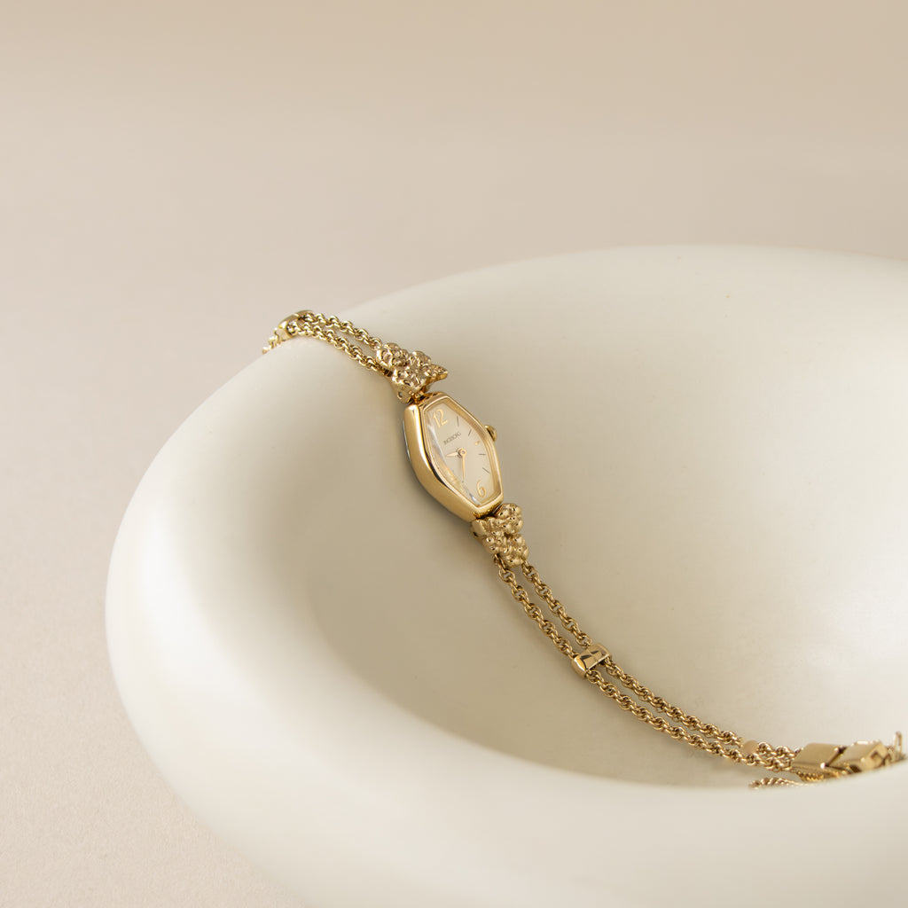 Vintage Ingeborg Floral Gold Watch