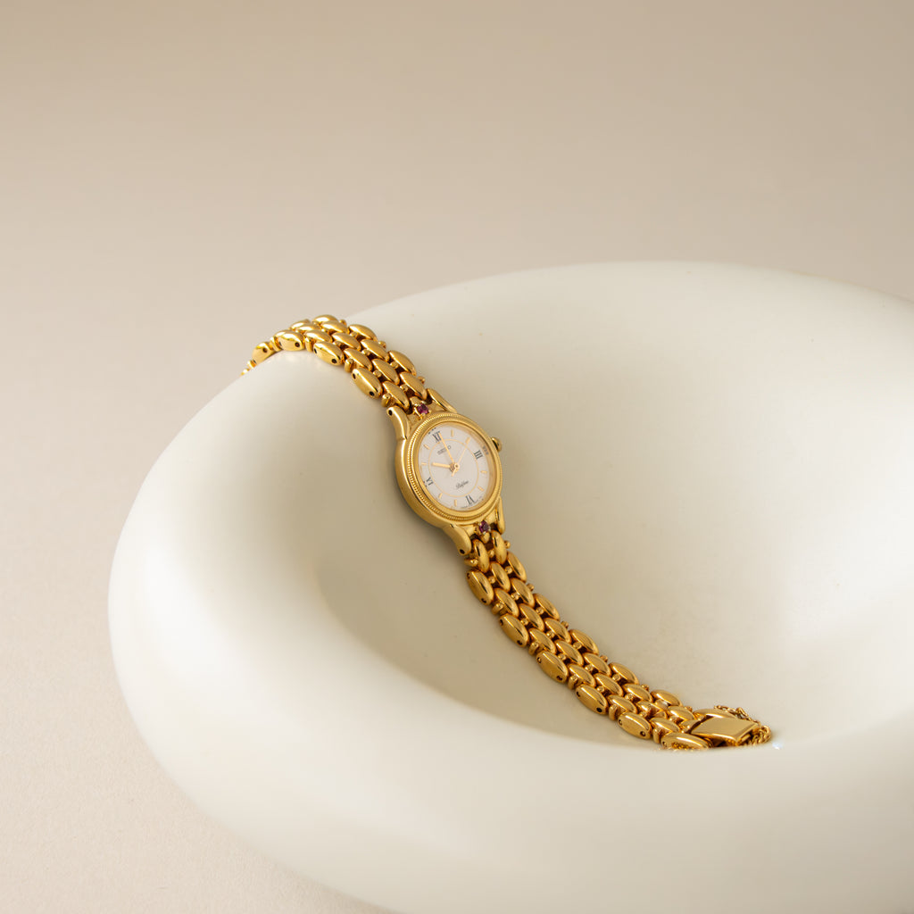 Vintage Seiko Belfina Ruby Gold Watch
