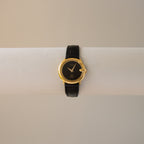 Vintage Gucci Swiss Midnight Leather Gold Watch