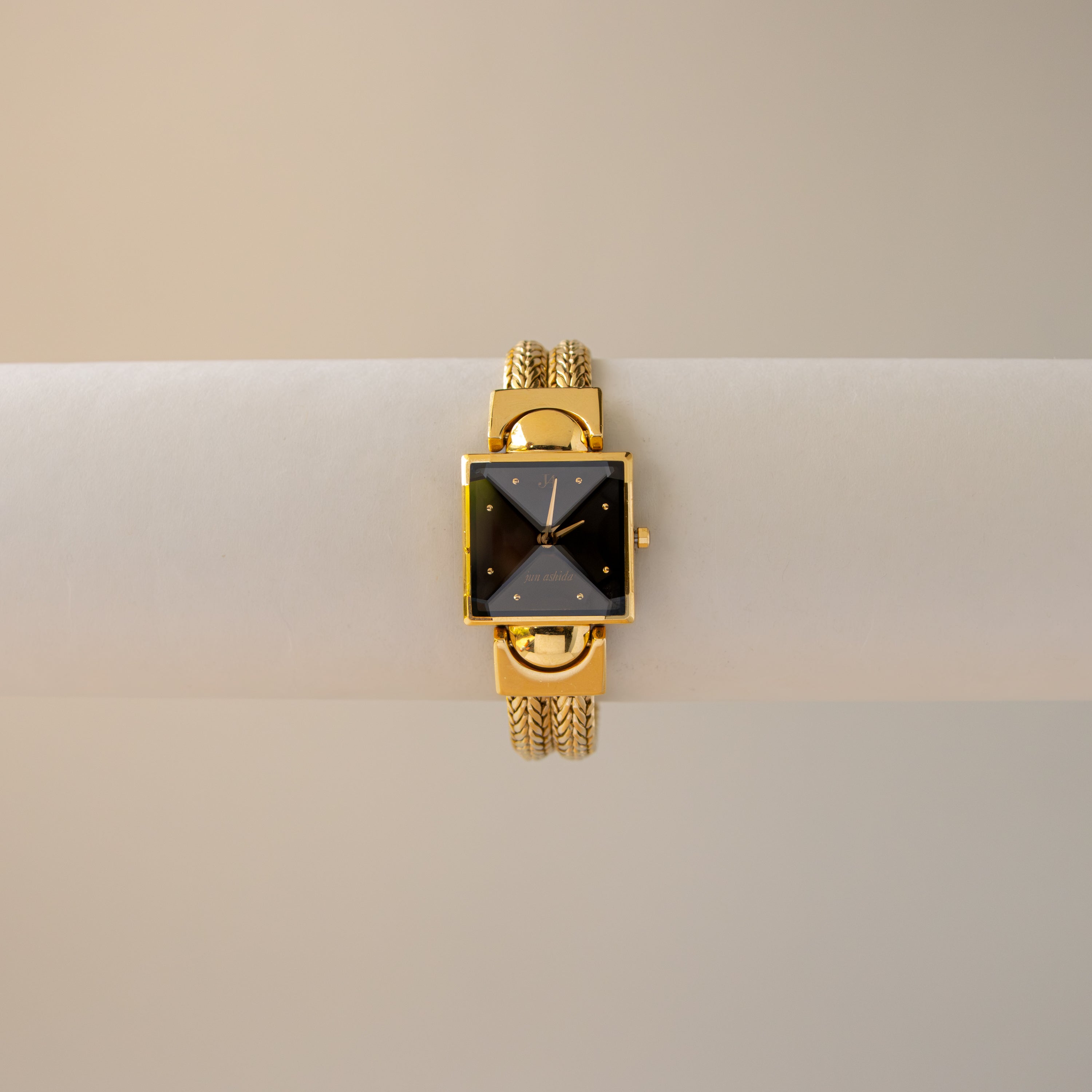 Vintage Jun Ashida Square Midnight Gold Watch