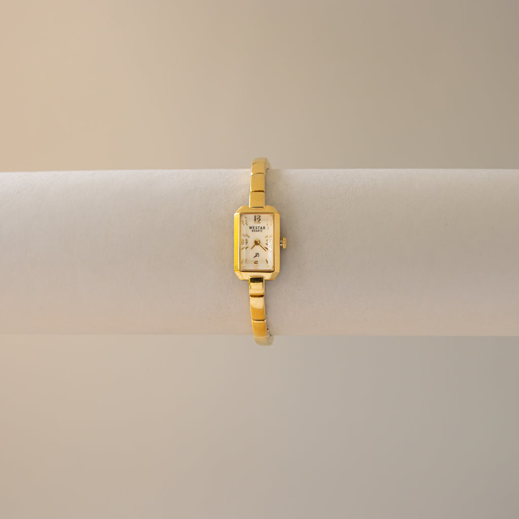 Vintage Westar Slim Rectangular Gold Watch
