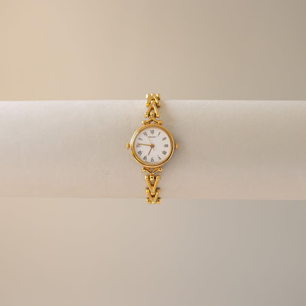 Vintage Seiko Round Art Deco Gold Watch