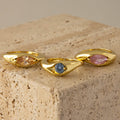 Mixed Gemstone Sculpted Ring Set