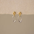 Mixed Metal Organic Oval Drop Studs