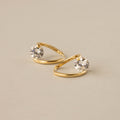 Floating Round Diamond Hoops