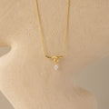 Pear Diamond Drop Knot Necklace