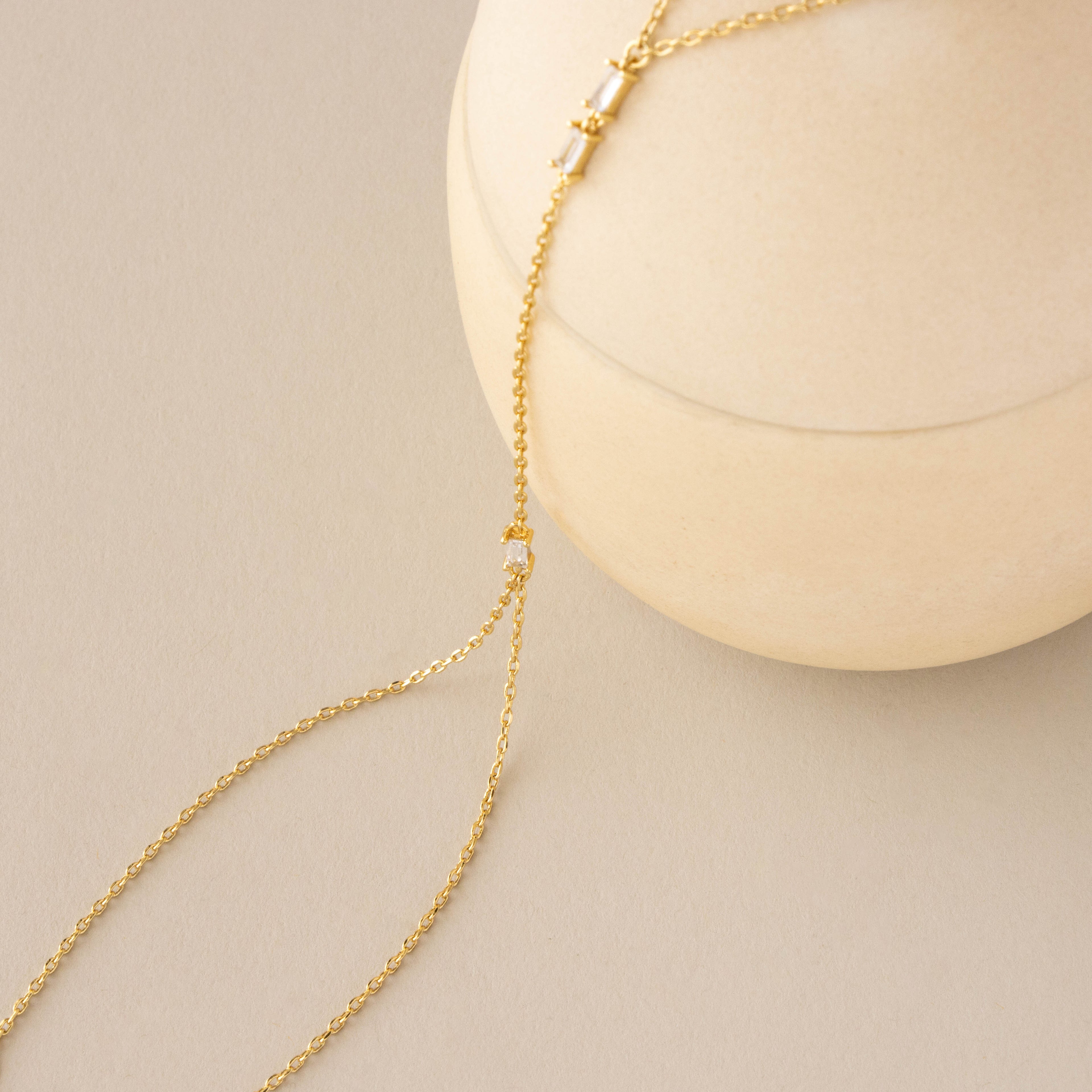 Baguette Diamond Hand Chain Bracelet