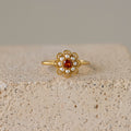 Enchanted Pearl & Orange Flower Ring