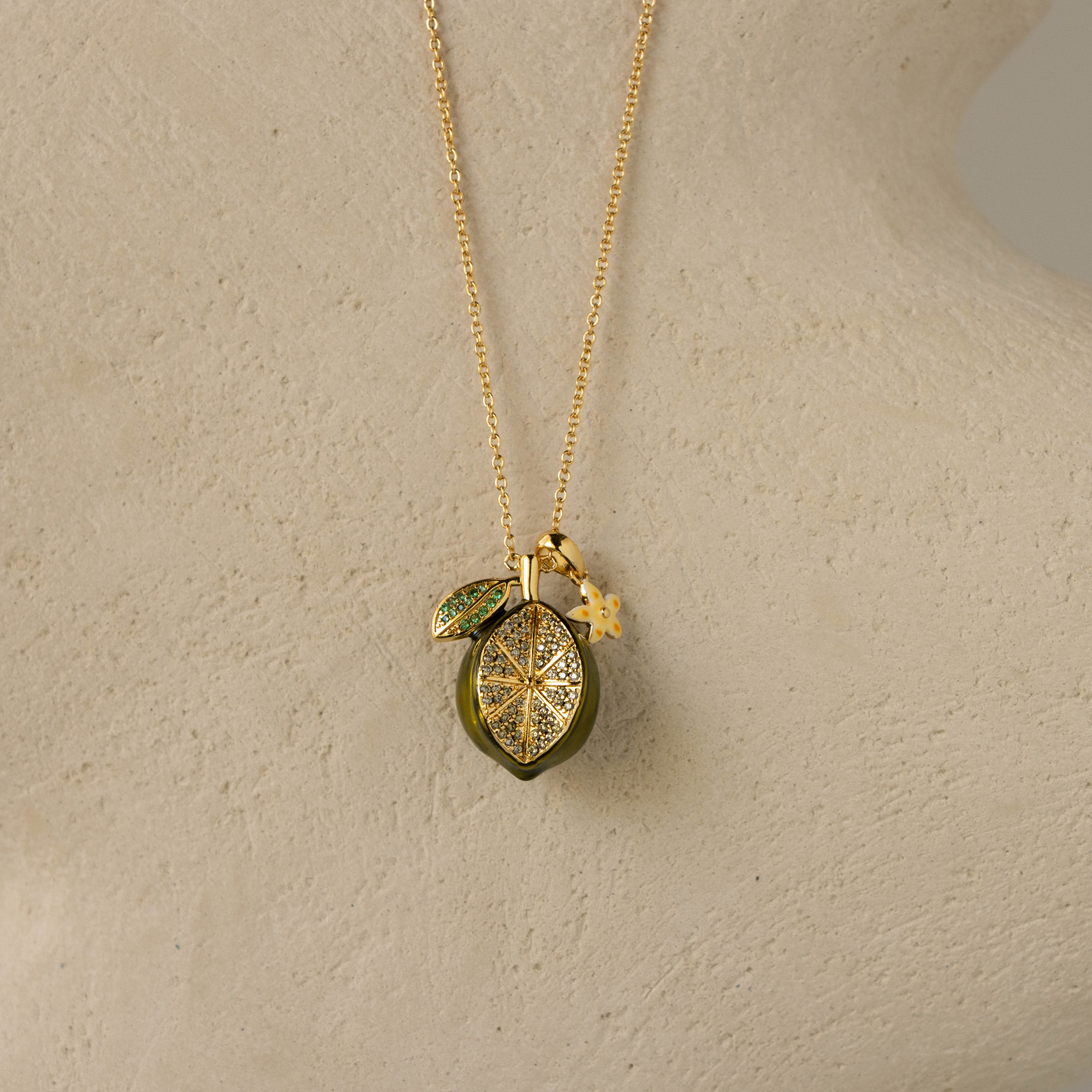 Sunkissed Lime Charm Necklace