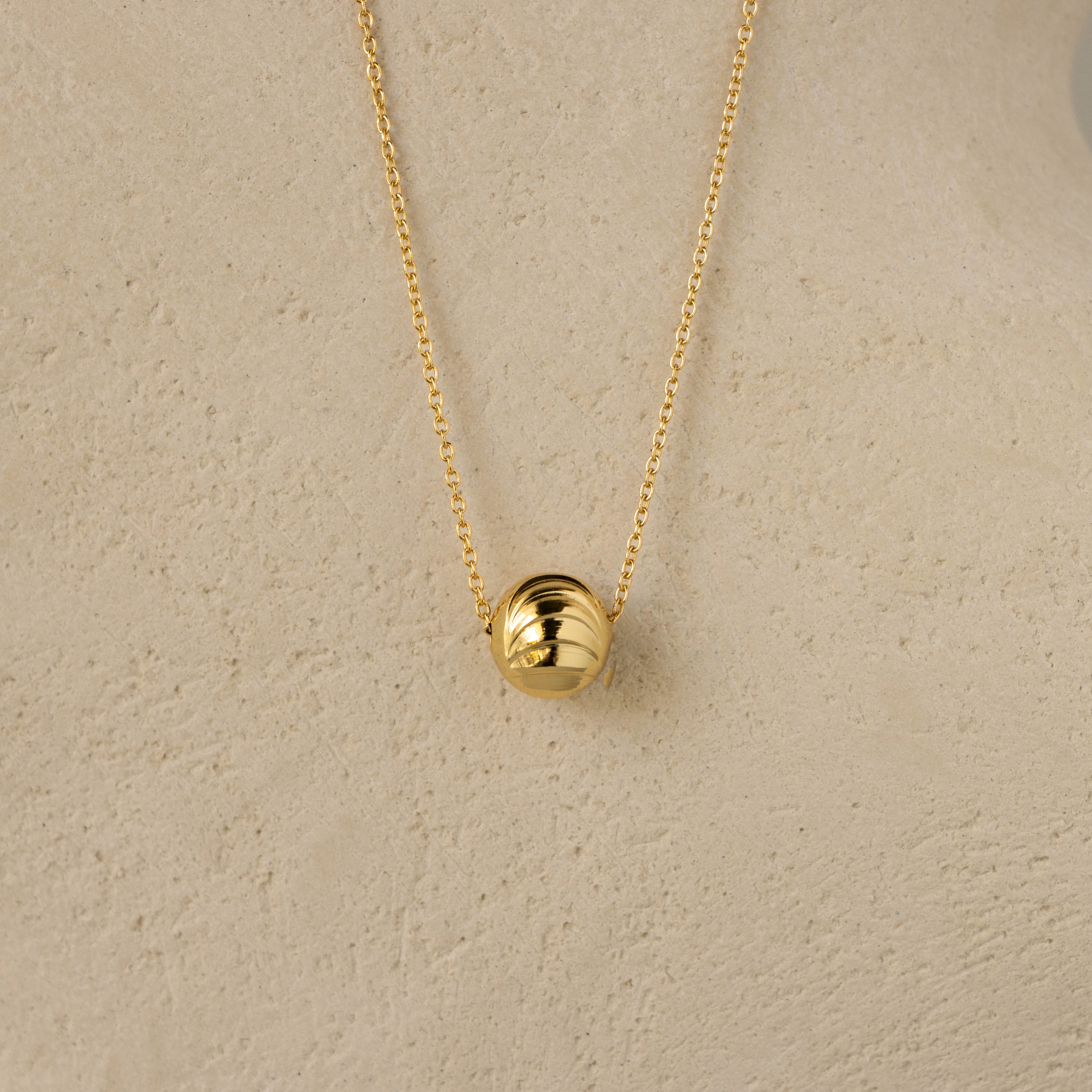 Golden Wave Sphere Necklace
