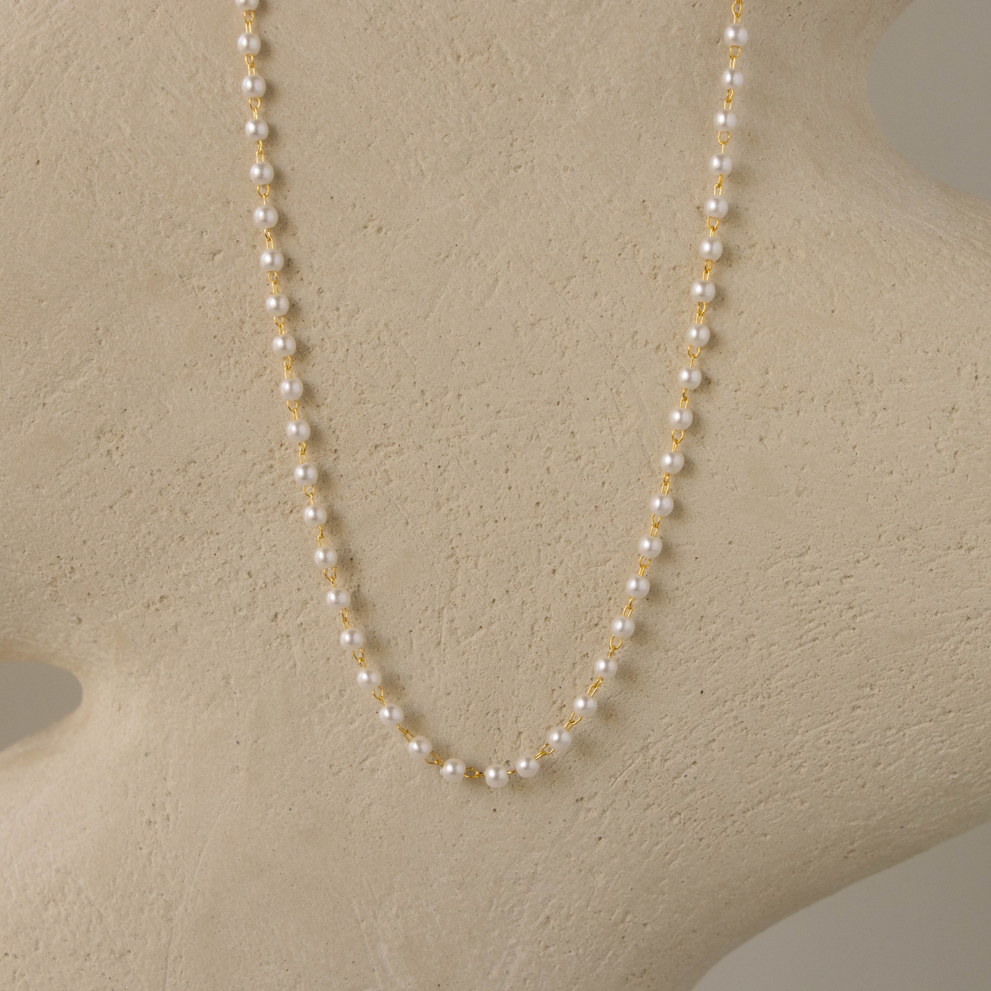 Aura Beaded Pearl Necklace