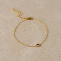 Ruby & Pink Tourmaline Charm Bracelet