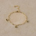 Sapphire Evil Eye Charm Paperclip Bracelet