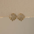 Pave Seashell Studs