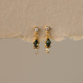 Dangling Agate Kite Diamond Studs