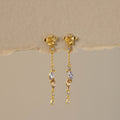 Mixed Amethyst & Topaz Flower Chain Studs