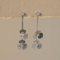 Diamond Twin Petal Drop Studs in Silver