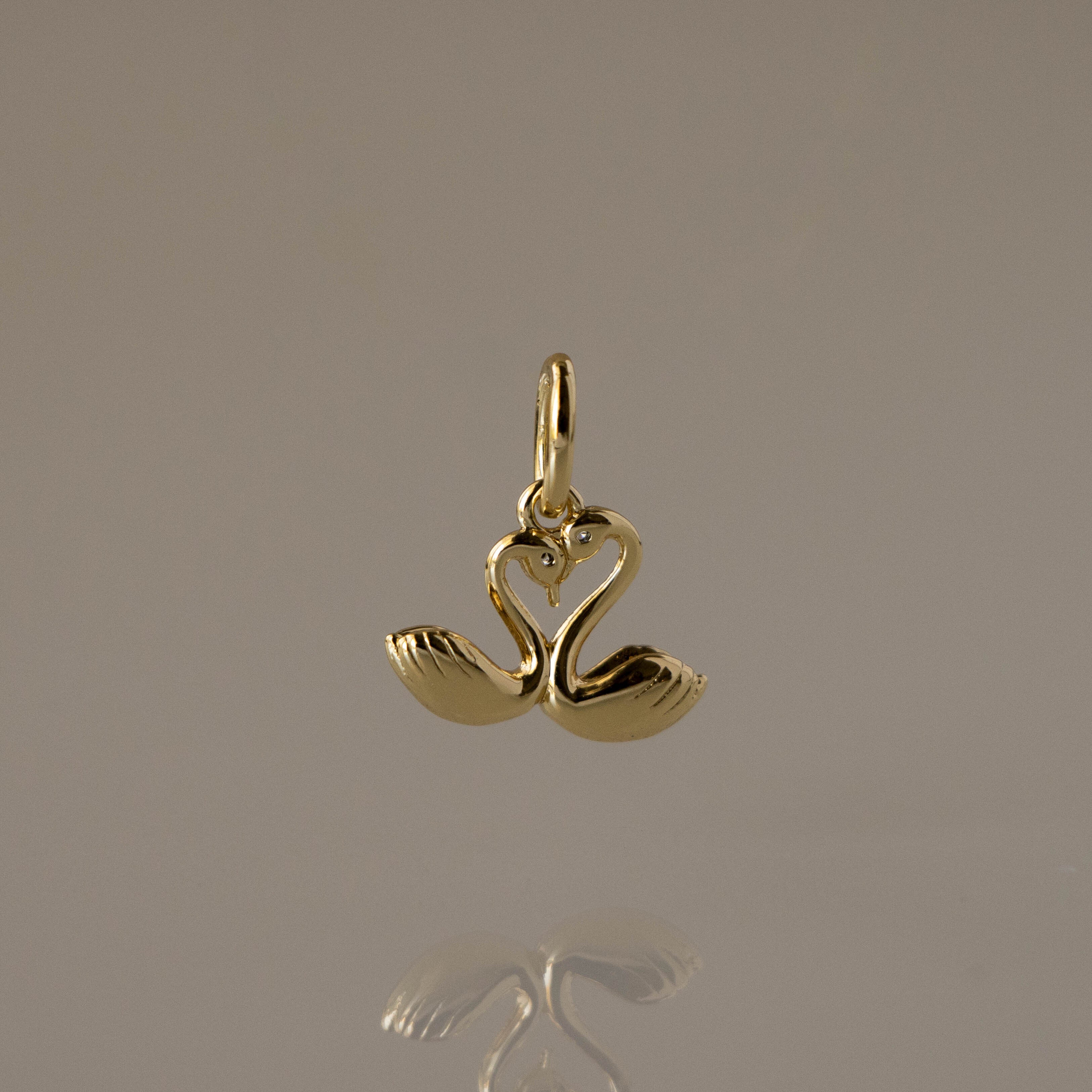 Devoted Swans Charm