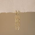 Geometric Pave Chain Huggies