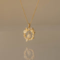Pave Cardinal Bow Wreath Necklace