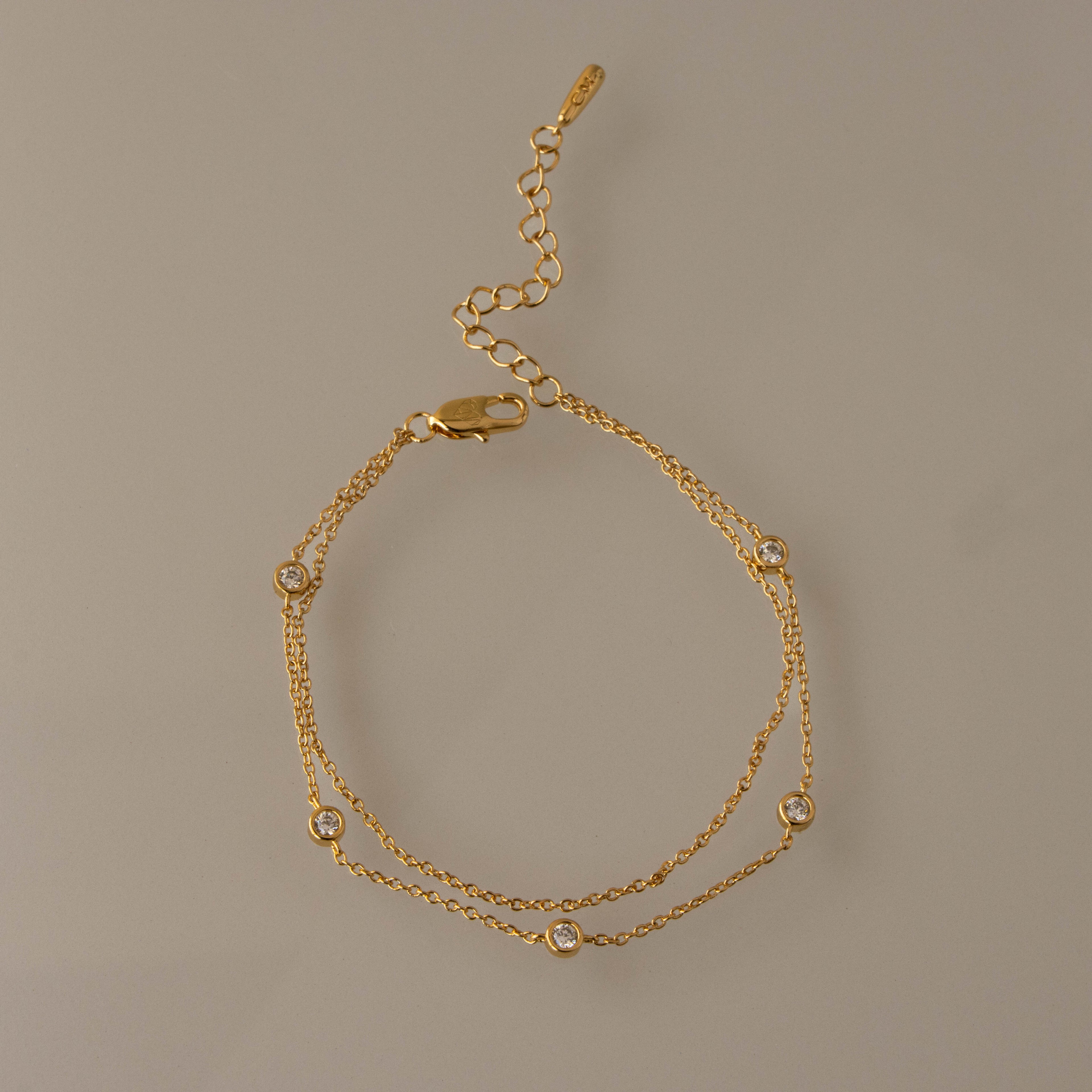Duo Chain Diamond Station Bracelet