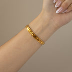 Vintage Givenchy Swiss Navy Dial Cuff Gold Watch