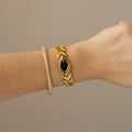 Vintage Gres Midnight Leaf Link Gold Watch