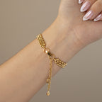 Vintage Gianni Accardi Midnight Beaded Gold Watch