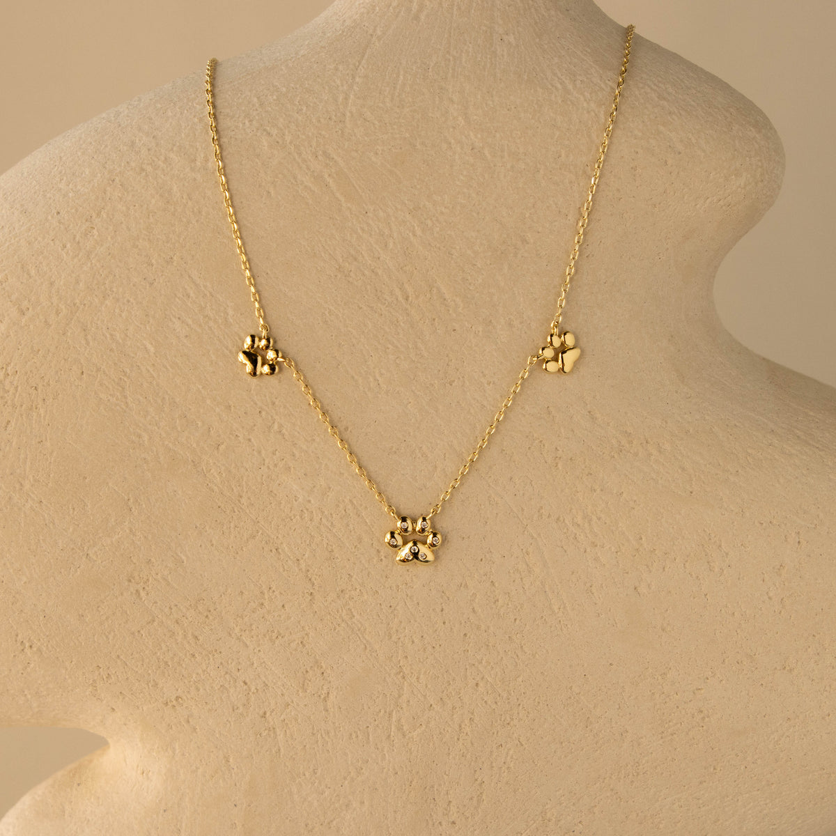 Paw Print Station Necklace