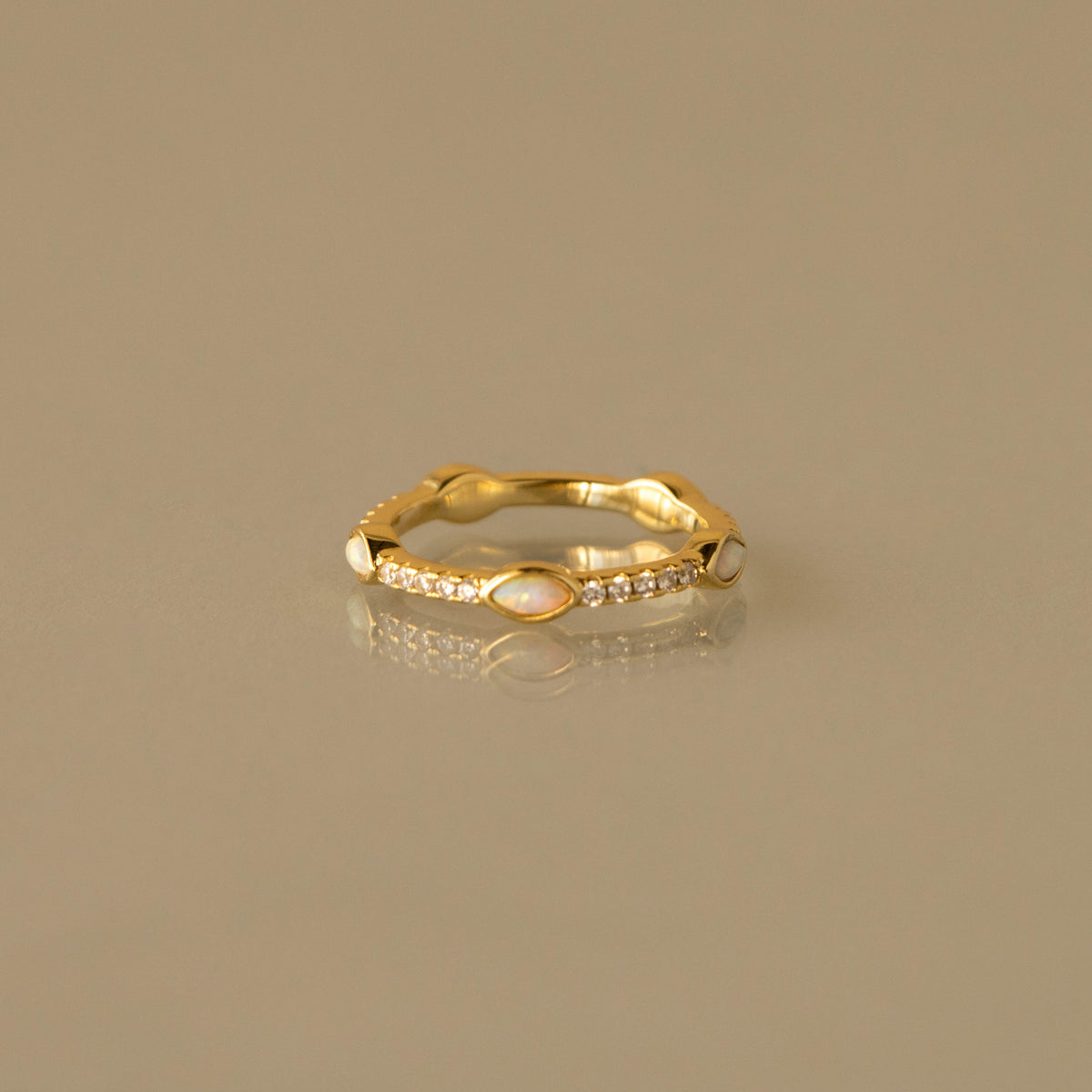 Pave Marquise Opal Eternity Band