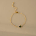 Bezel Peridot Charm Bracelet