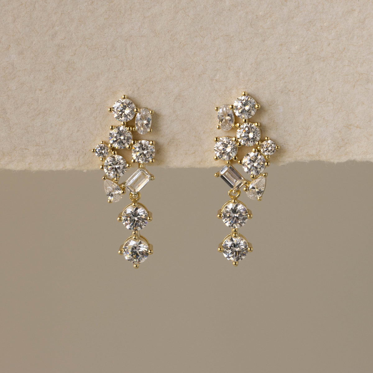 Mixed Diamond Cluster Drop Studs
