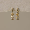 Pear Diamond Bezel Drop Huggies