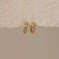 Duo Pear Diamond Huggies