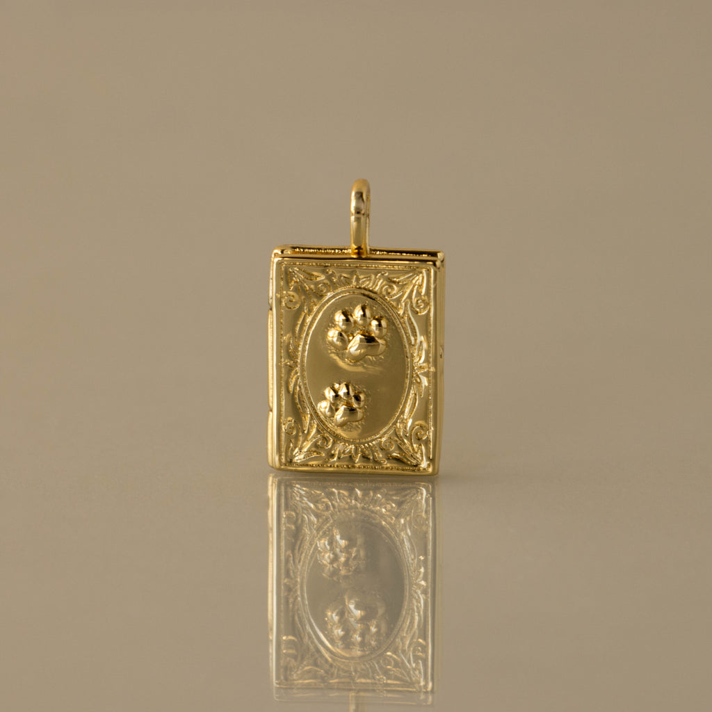Novel Paw Print Locket Charm
