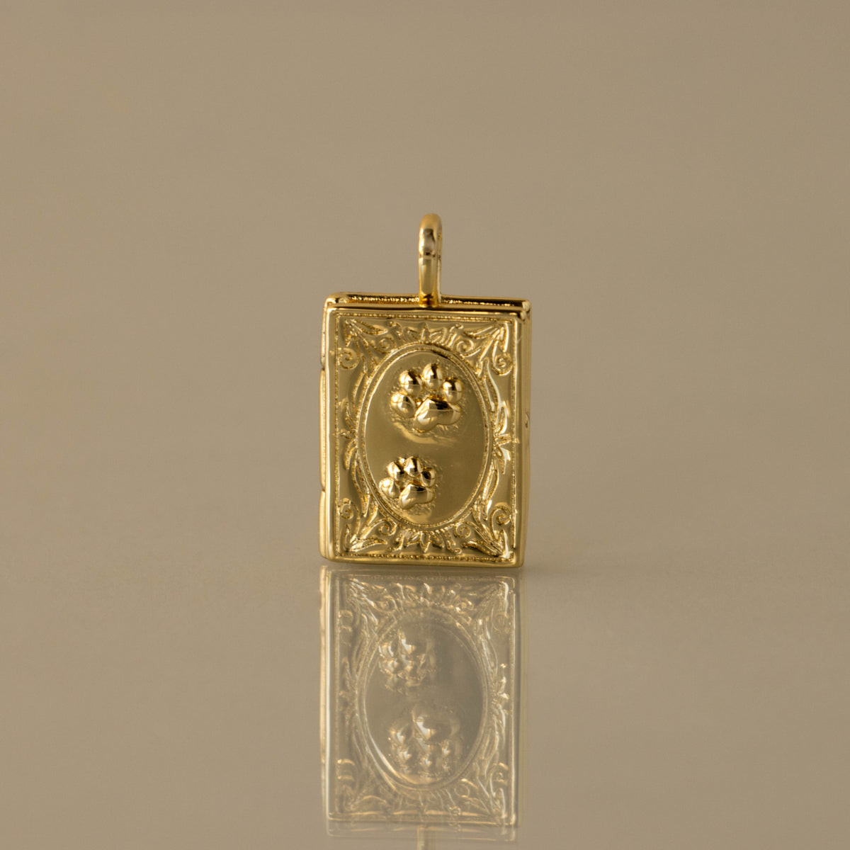Novel Paw Print Locket Charm