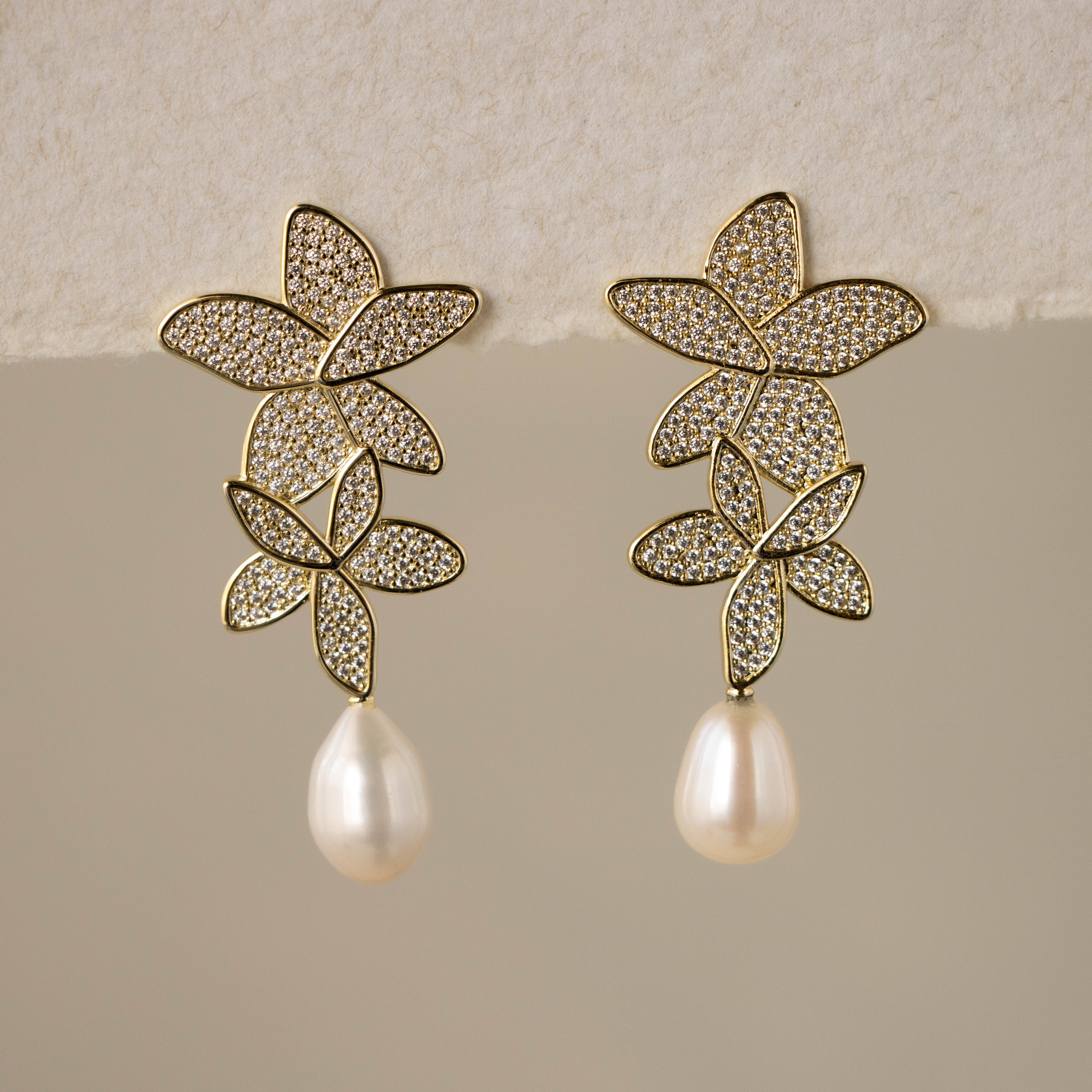 Twin Blossom Pearl Studs