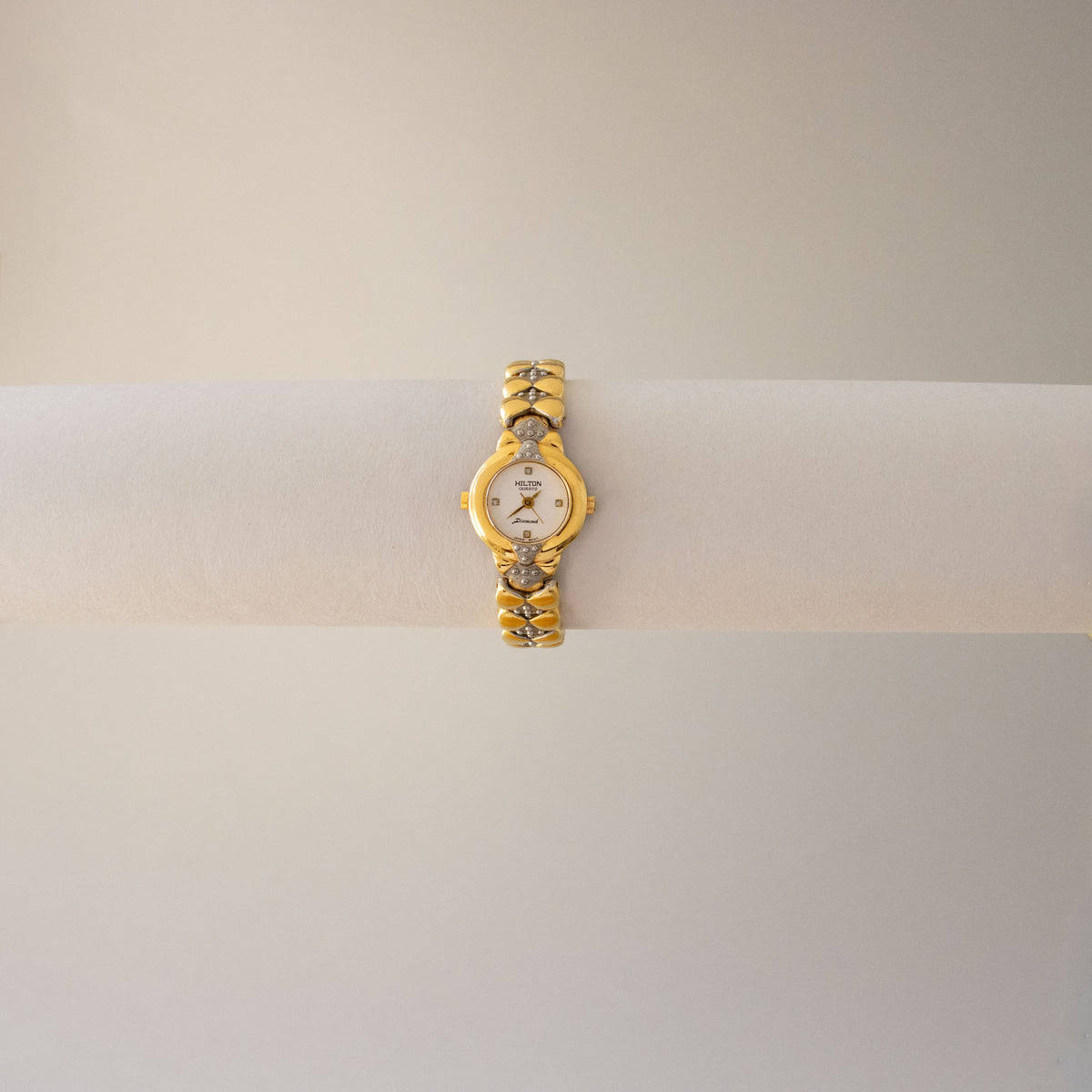 Vintage Hilton Round Diamond Two Tone Watch