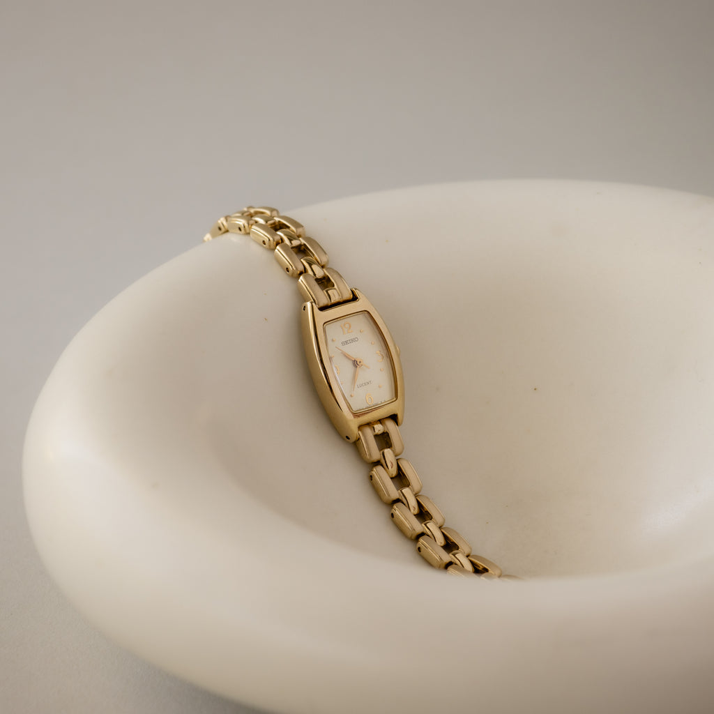 Vintage Seiko Lucent Rectangular Gold Watch