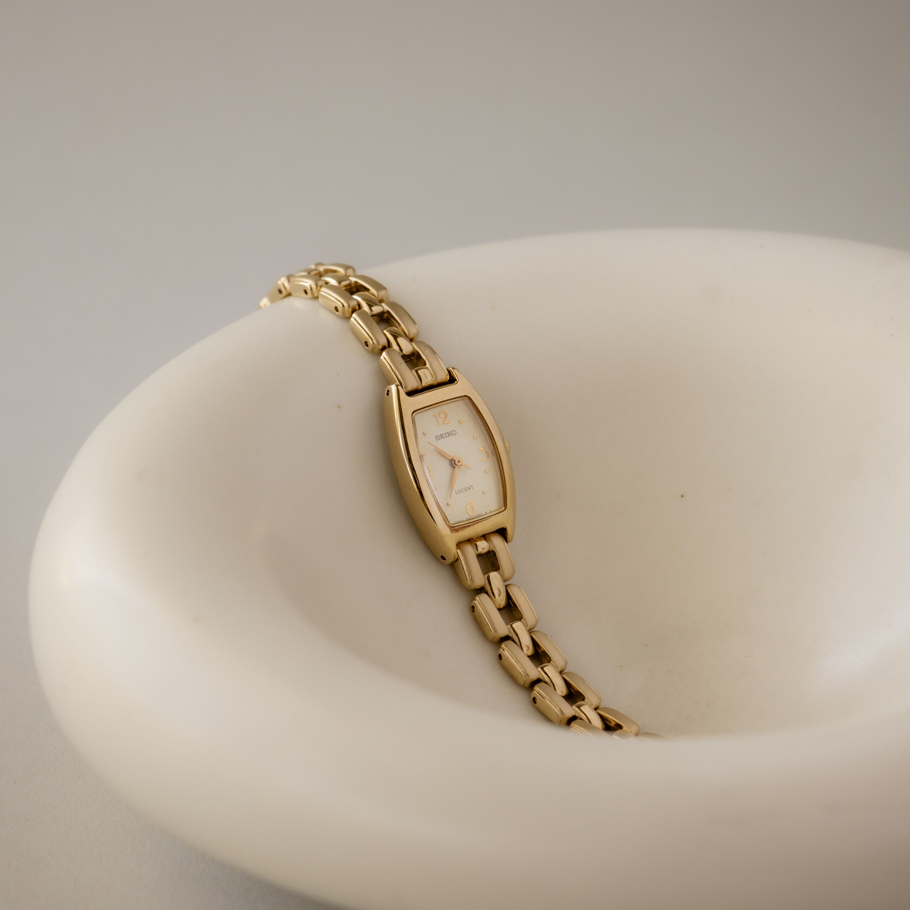 Vintage Seiko Lucent Rectangular Gold Watch