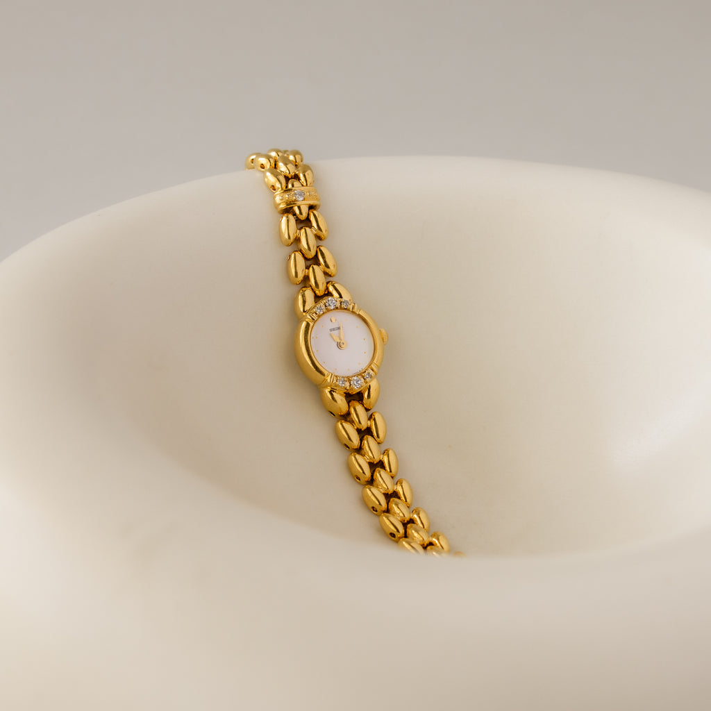 Vintage Seiko Diamond Crown Gold Watch