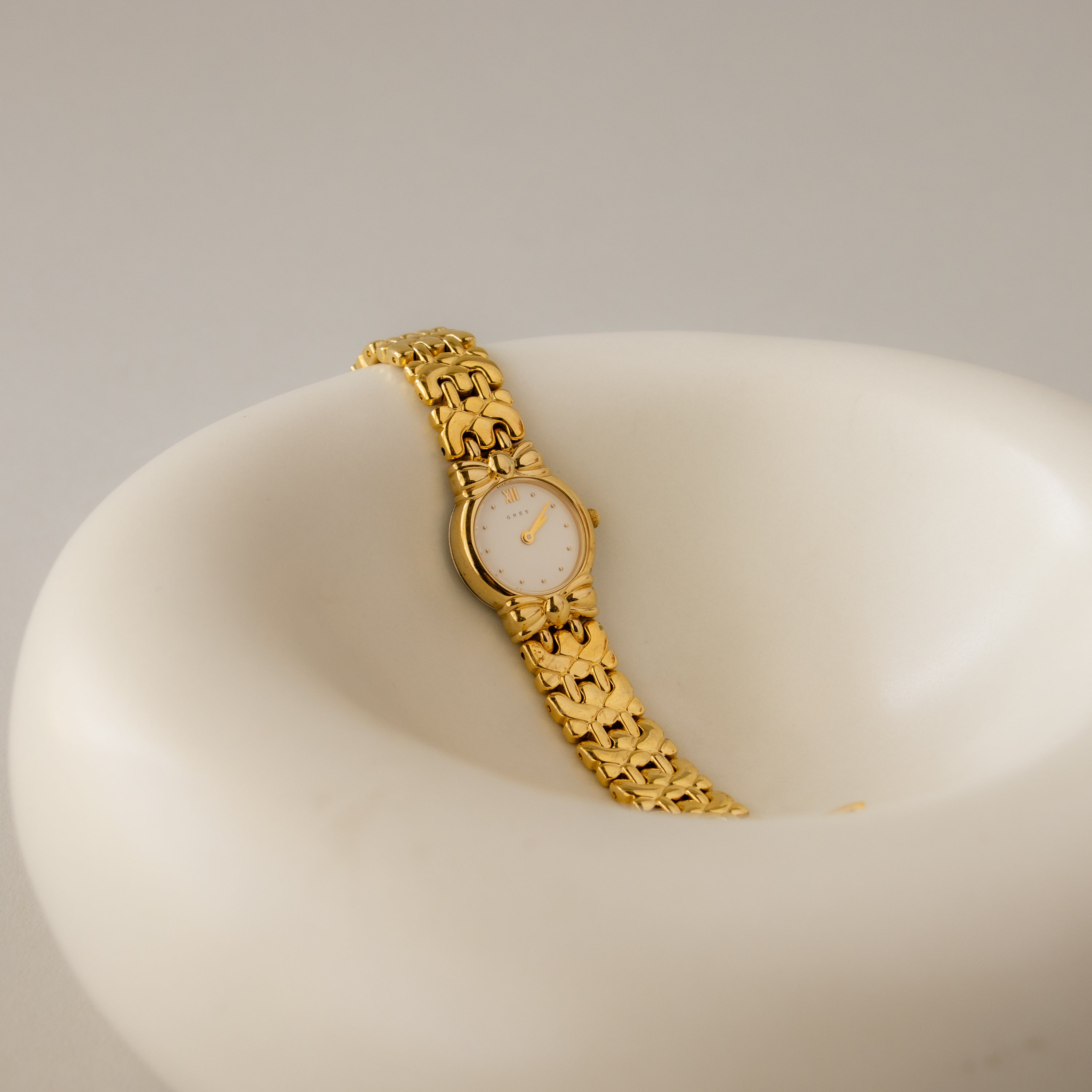 Vintage Gres Round Coquette Gold Watch