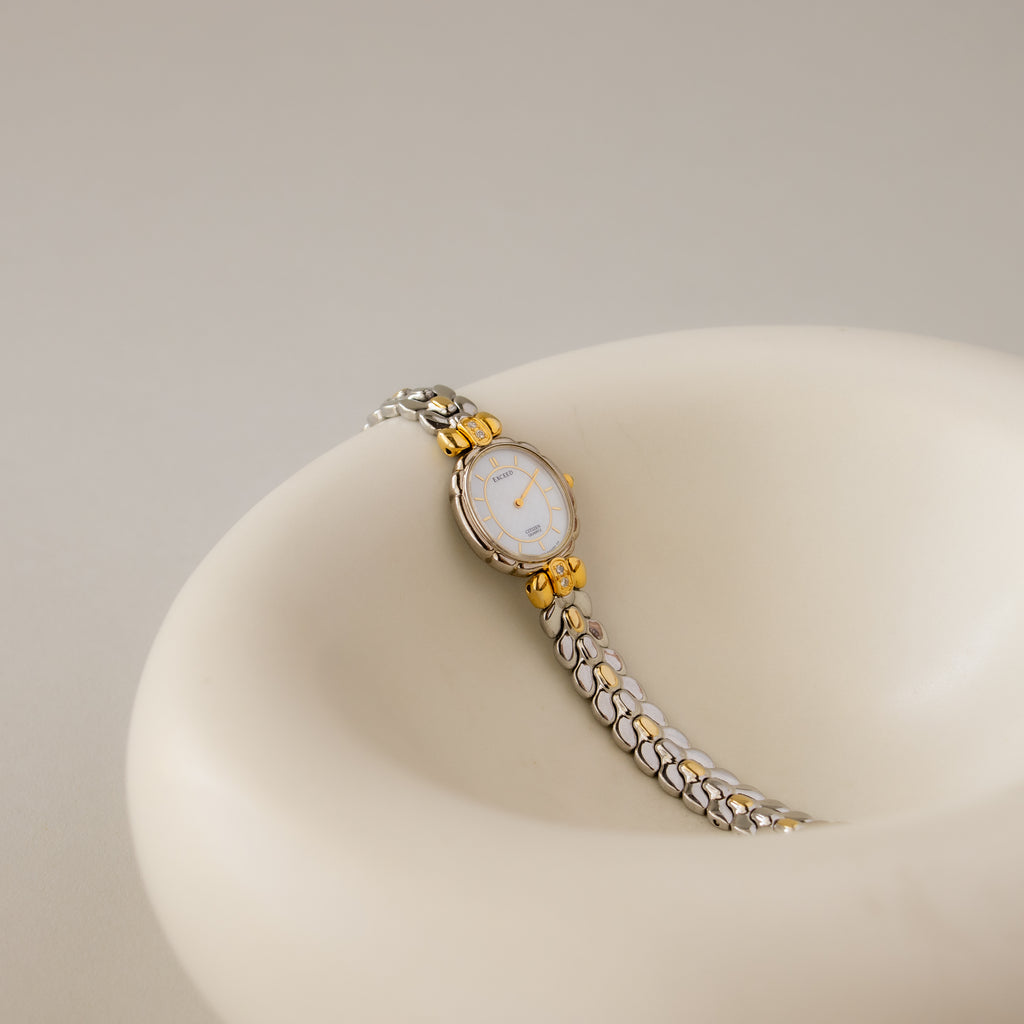 Vintage Exceed Oval Cushion Two Tone Watch