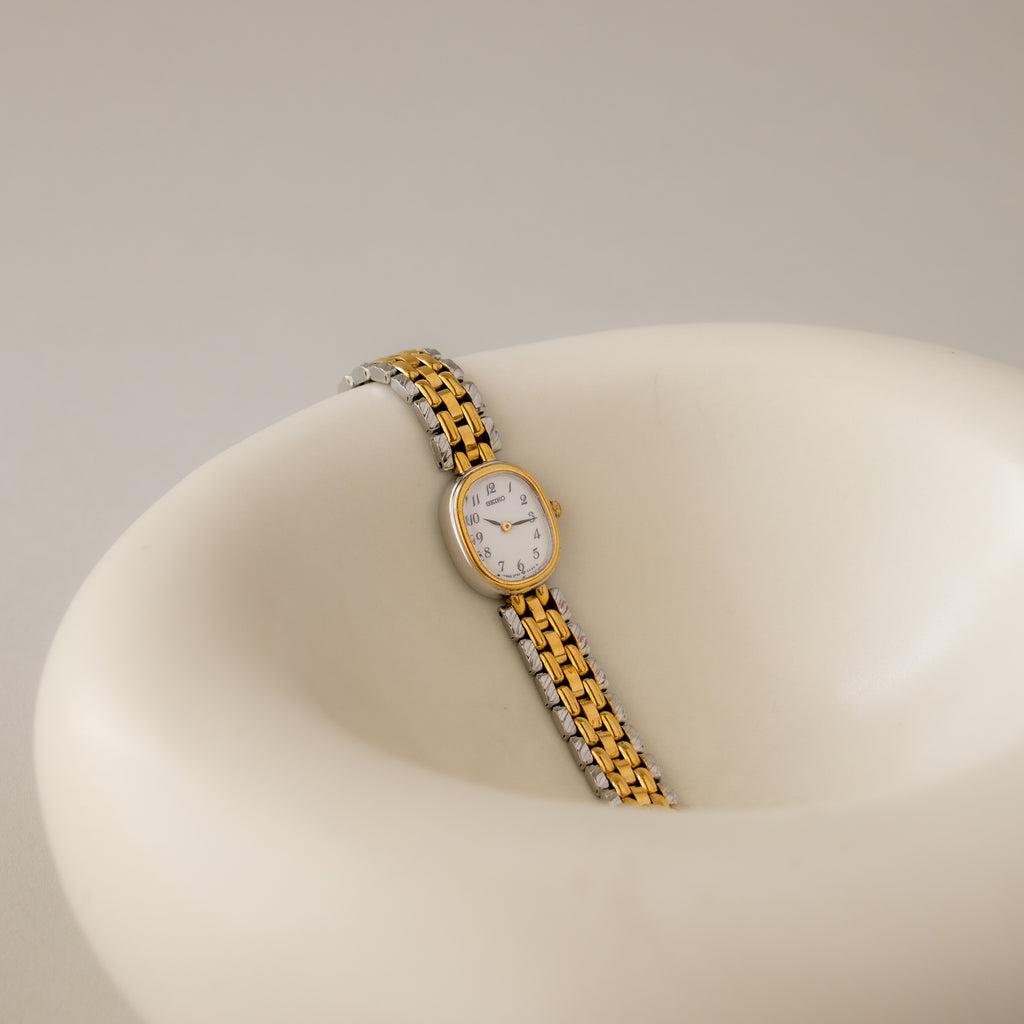Vintage Seiko Oval Two Tone Watch