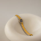 Vintage Seiko Midnight Ribbed Two Tone Watch