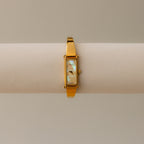 Vintage Gucci Swiss Pearl Horsebit Cuff Gold Watch